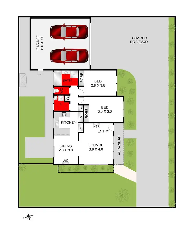 Floorplan of Homely townhouse listing, 1/37 Oakwood Crescent, Waurn Ponds VIC 3216