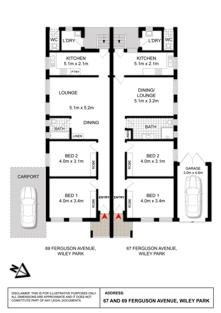 Floorplan of Homely house listing, 67 & 69 Ferguson Avenue, Wiley Park NSW 2195