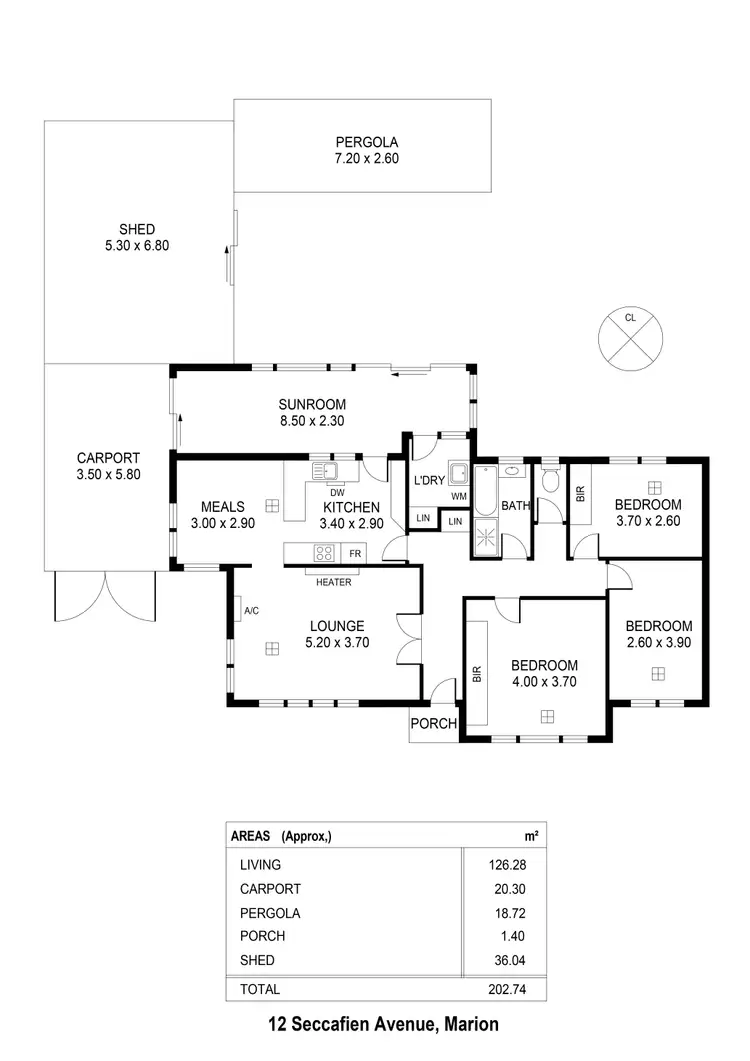 Floorplan of Homely house listing, 12 Seccafien Avenue, Marion SA 5043