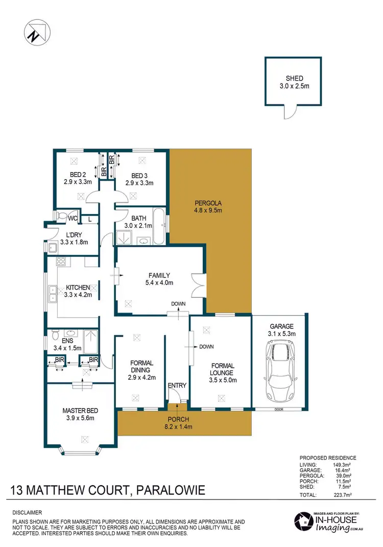 Floorplan of Homely house listing, 13 Matthew Court, Paralowie SA 5108