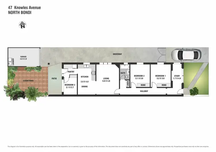 Floorplan of Homely semi-detached listing, 45 Knowles Avenue, North Bondi NSW 2026