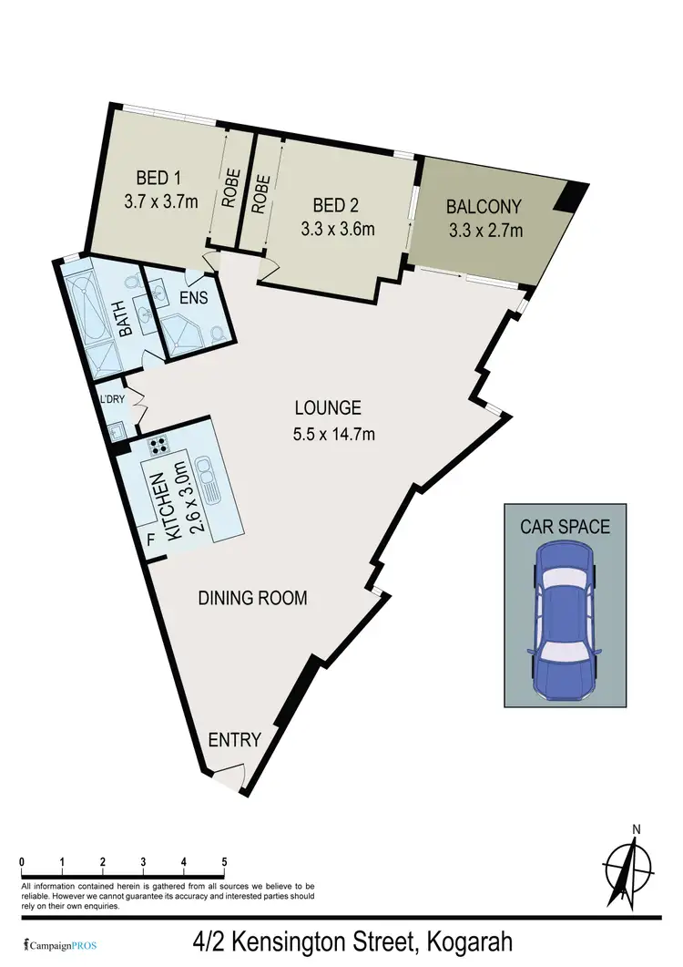 Floorplan of Homely apartment listing, 4/2 Kensington St, Kogarah NSW 2217
