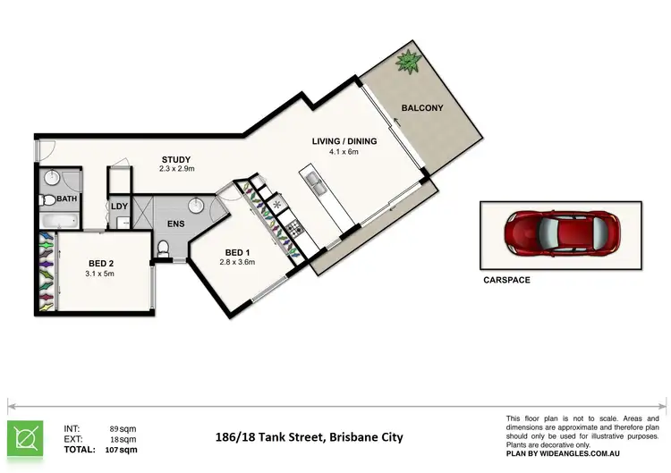 Floorplan of Homely apartment listing, 186/18 Tank Street, Brisbane City QLD 4000
