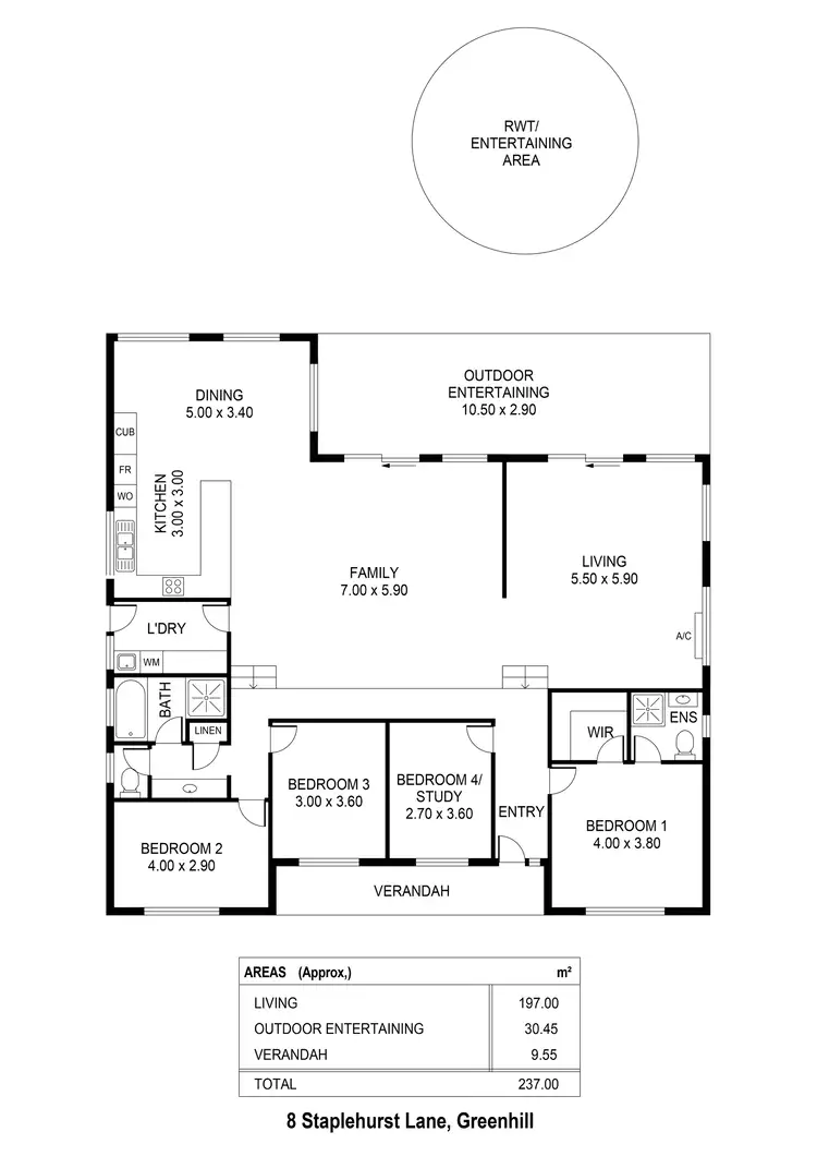 Floorplan of Homely house listing, 8 Staplehurst Lane, Greenhill SA 5140