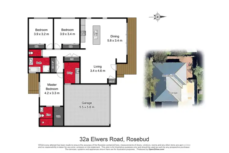 Floorplan of Homely unit listing, 32A Elwers Road, Rosebud VIC 3939