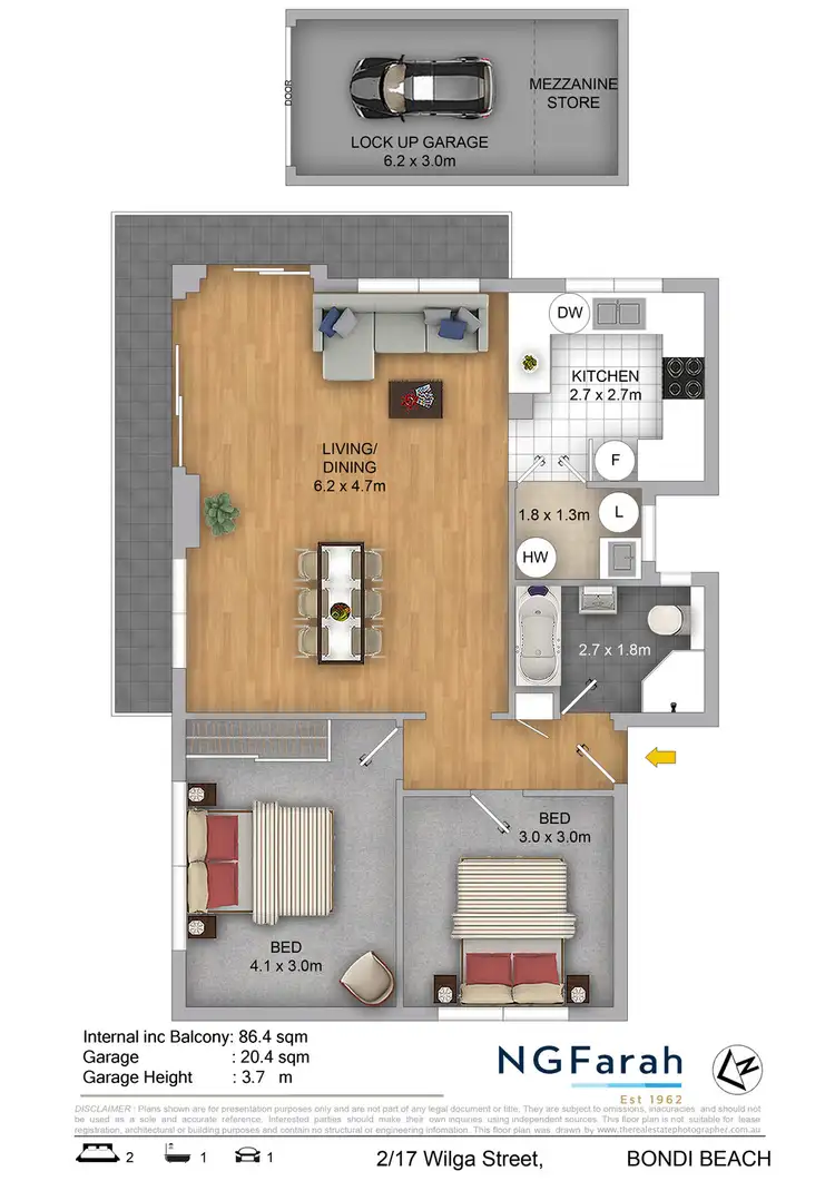 Floorplan of Homely apartment listing, 2/17 Wilga Street, Bondi NSW 2026