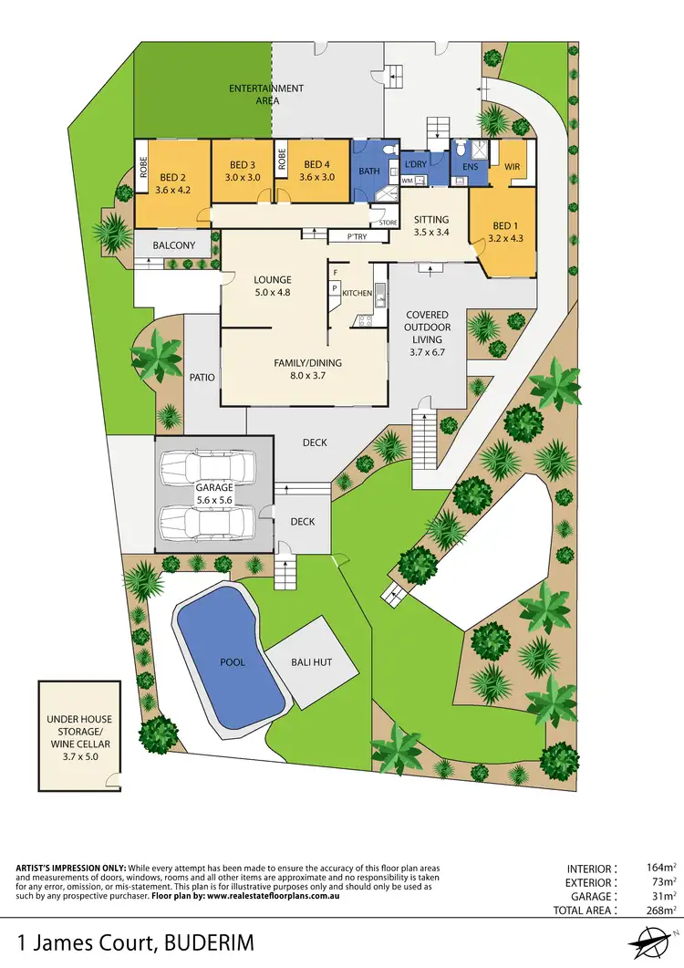 Floorplan of Homely house listing, 1 James Court, Buderim QLD 4556