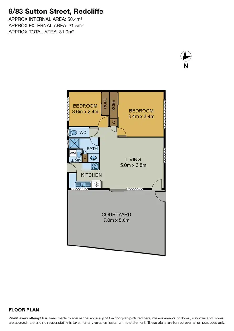 Floorplan of Homely unit listing, 9/83 Sutton Street, Redcliffe QLD 4020