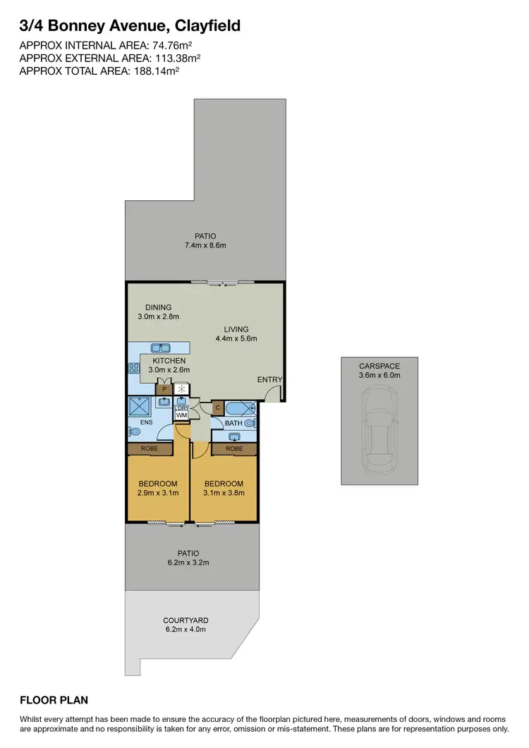 Floorplan of Homely unit listing, U3/4 Bonney Avenue, Clayfield QLD 4011