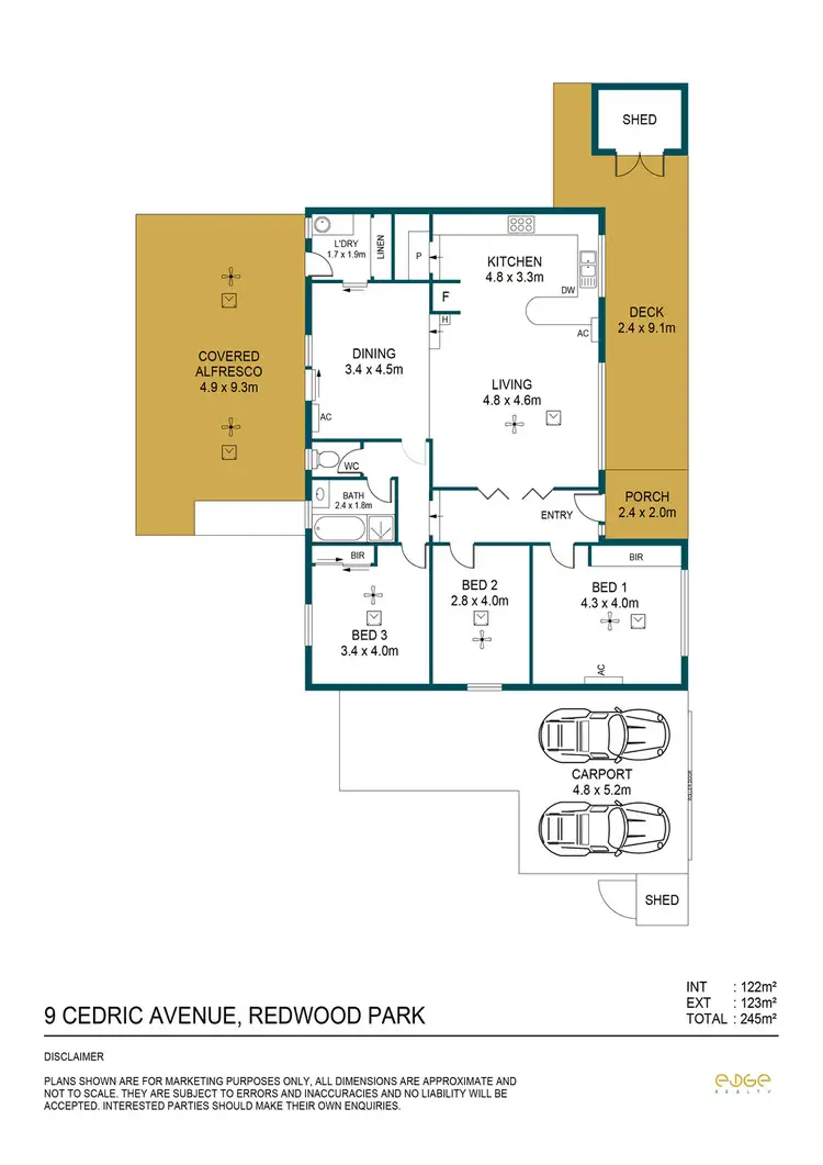 Floorplan of Homely house listing, 9 Cedric Avenue, Redwood Park SA 5097