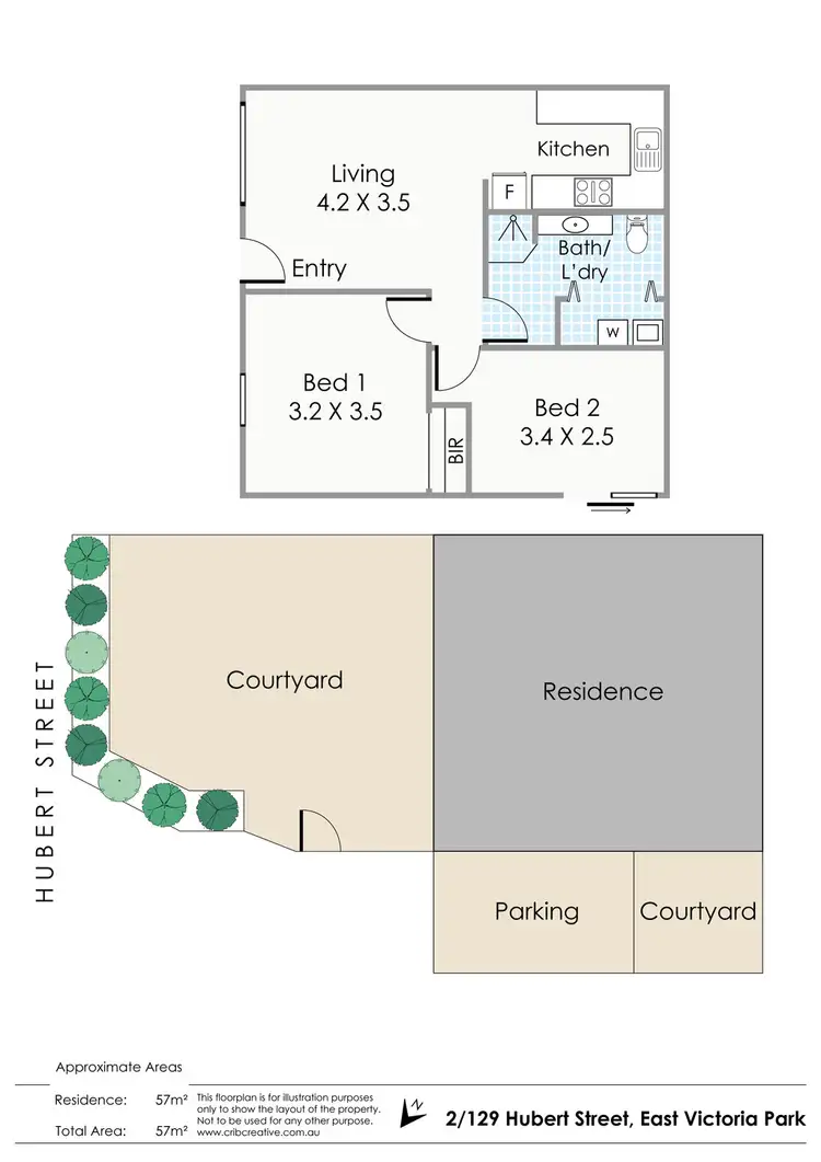 Floorplan of Homely villa listing, 2/129 Hubert Street, East Victoria Park WA 6101