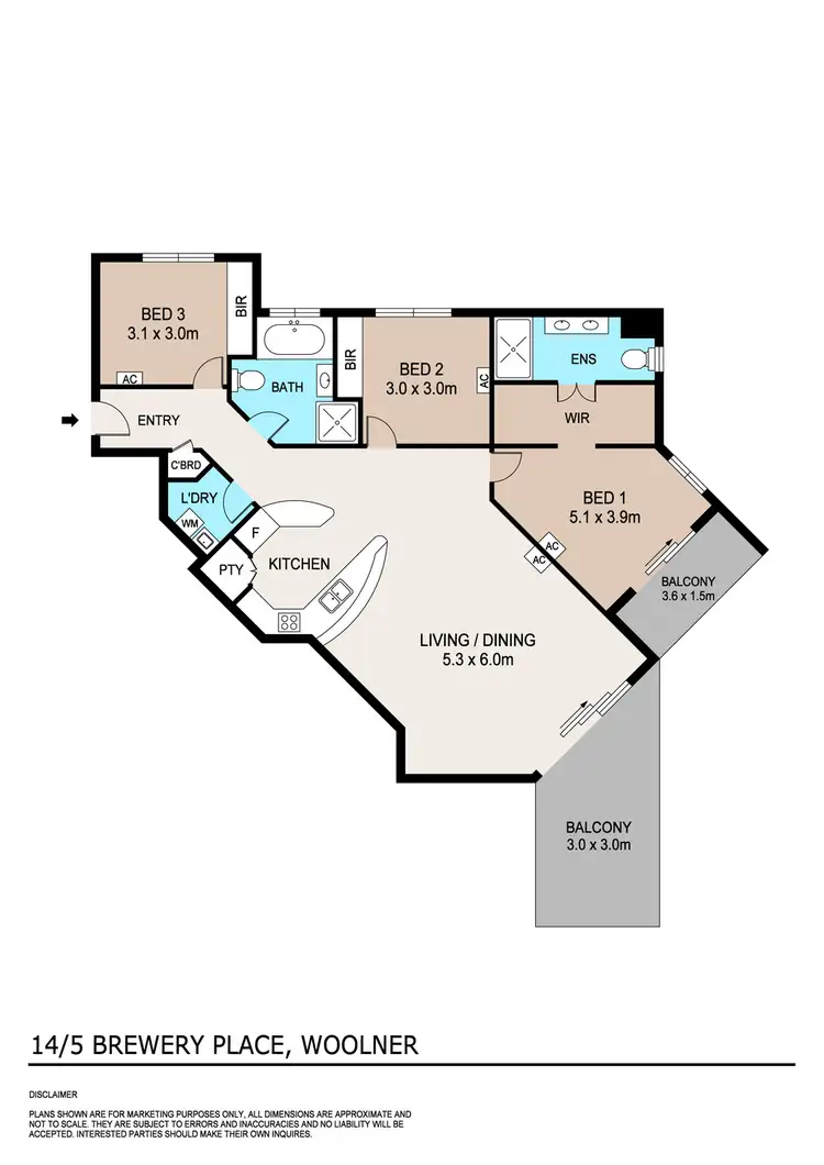 Floorplan of Homely unit listing, 14/5 Brewery Place, Woolner NT 820
