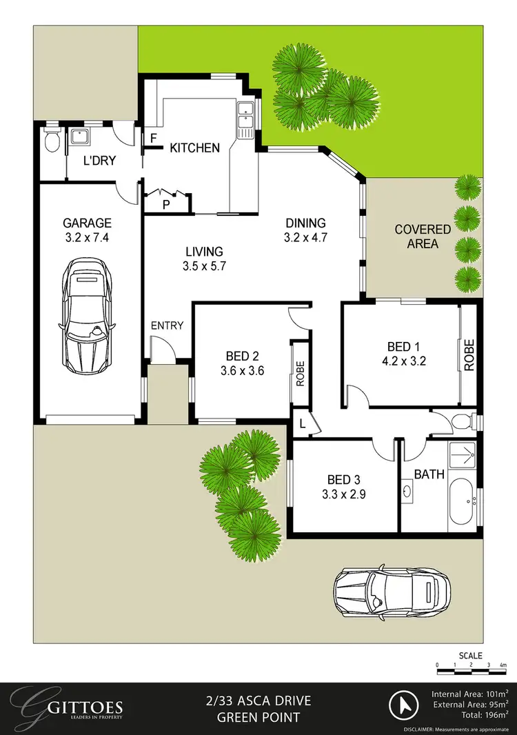 Floorplan of Homely semi-detached listing, 2/33 Asca Drive, Green Point NSW 2251
