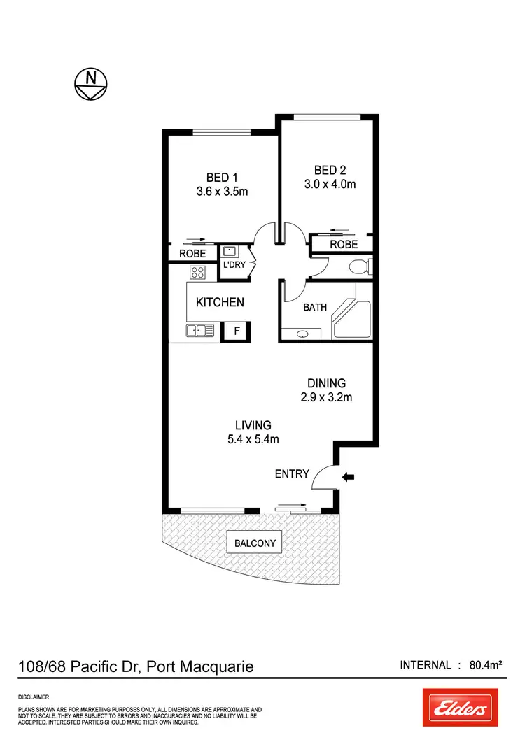 Floorplan of Homely unit listing, 108/68 Pacific Drive, Port Macquarie NSW 2444