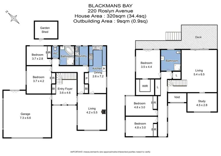 Floorplan of Homely house listing, 220 Roslyn Avenue, Blackmans Bay TAS 7052