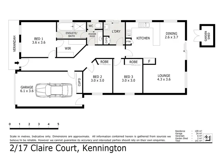 Floorplan of Homely house listing, 2/17 Claire Court, Kennington VIC 3550