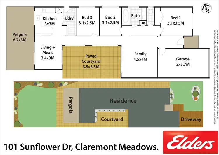 Floorplan of Homely semi-detached listing, 101 Sunflower Drive, Claremont Meadows NSW 2747