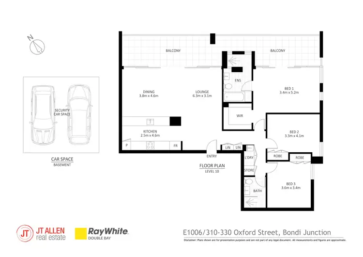Floorplan of Homely apartment listing, E1006/310-330 Oxford Street, Bondi Junction NSW 2022