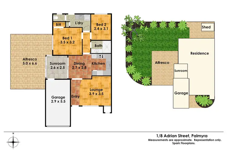 Floorplan of Homely villa listing, 1/8 Adrian Street, Palmyra WA 6157