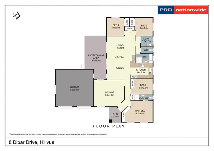 Floorplan of Homely house listing, 8 Dibar Drive, Tamworth NSW 2340