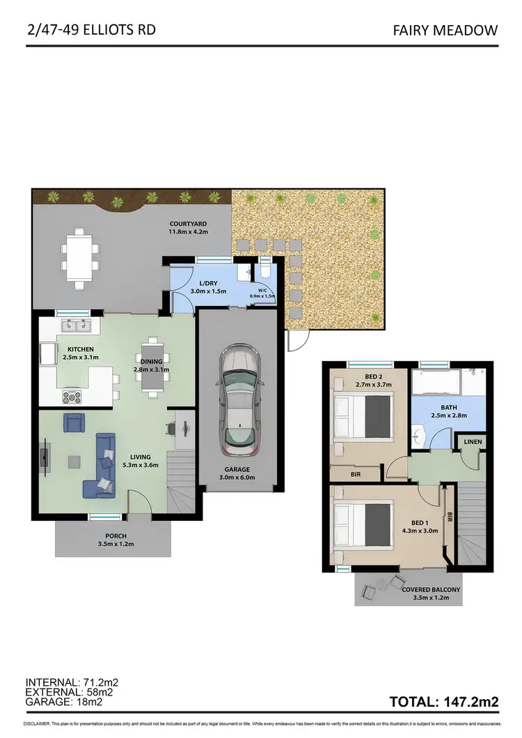 Floorplan of Homely townhouse listing, 2/47-49 Elliotts Road, Fairy Meadow NSW 2519