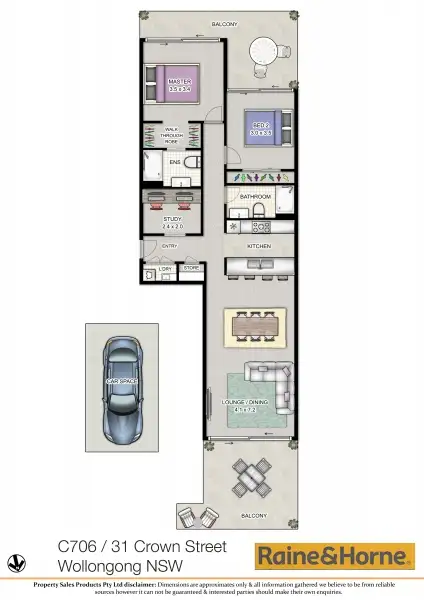 Floorplan of Homely apartment listing, 706/26-28 Burelli Street, Wollongong NSW 2500