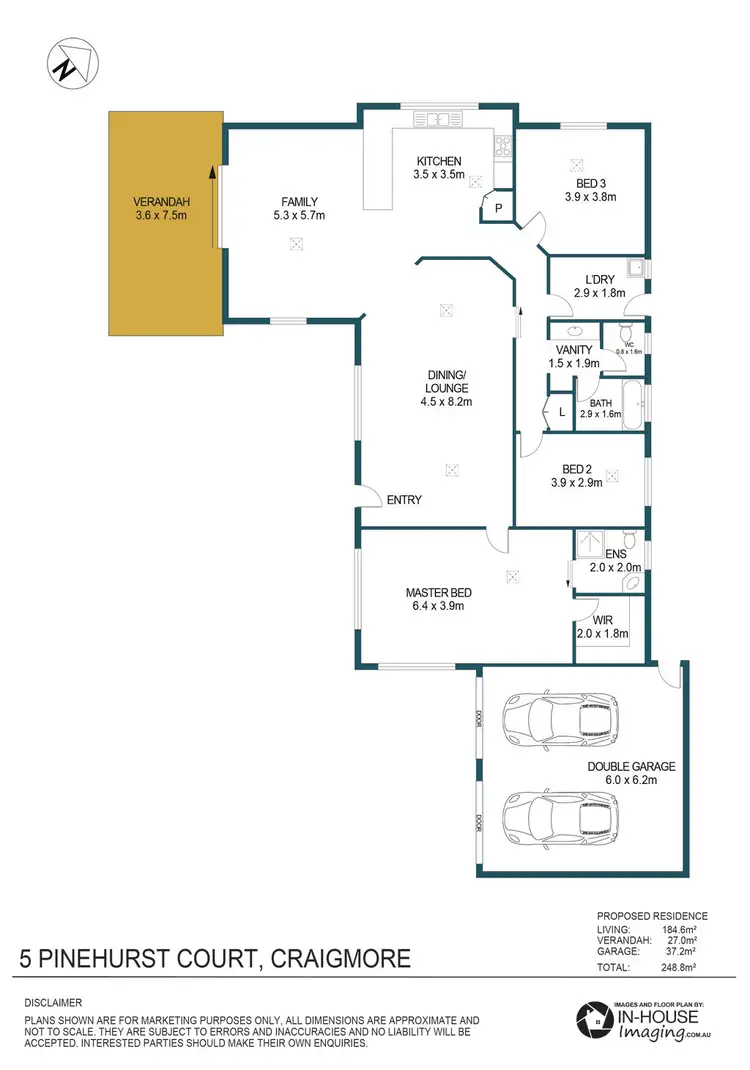 Floorplan of Homely house listing, 5 Pinehurst Court, Craigmore SA 5114