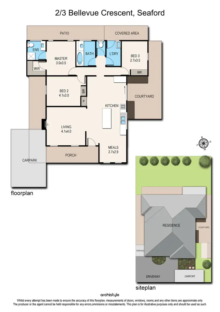 Floorplan of Homely unit listing, 2/3 Bellevue Crescent, Seaford VIC 3198