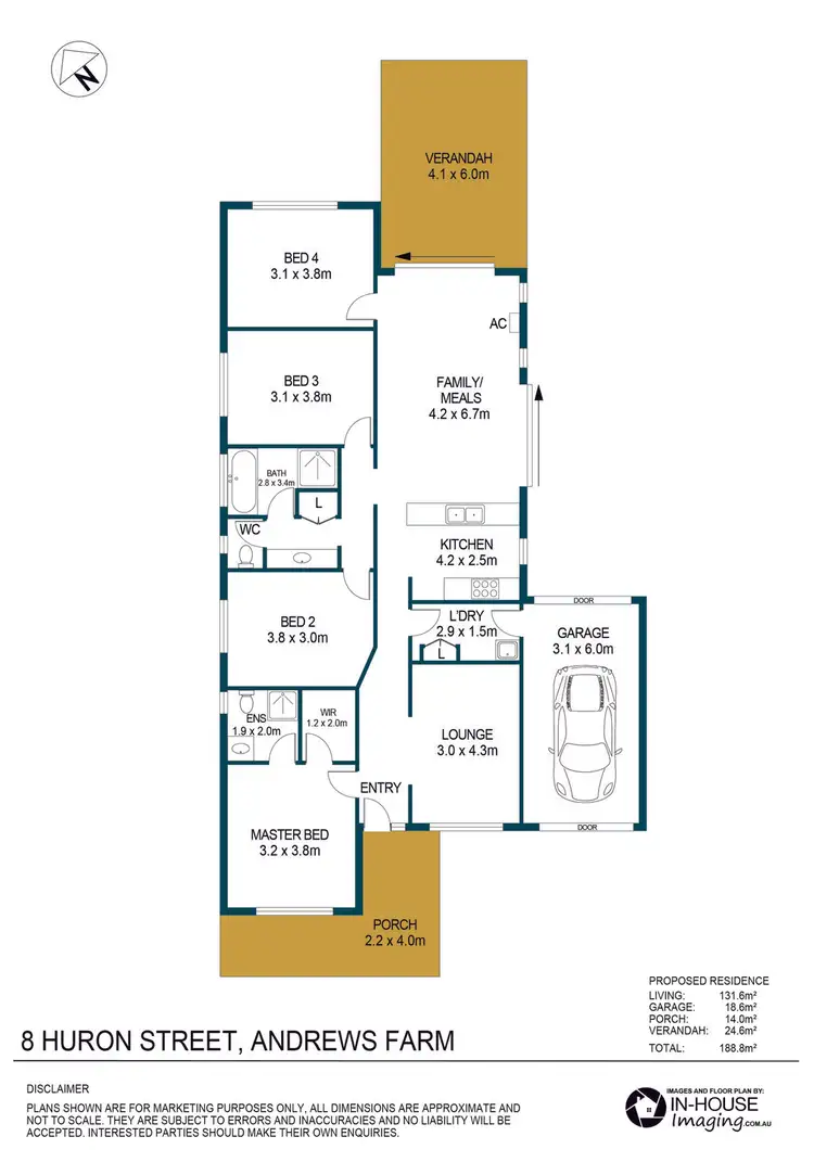 Floorplan of Homely house listing, 8 Huron Street, Andrews Farm SA 5114