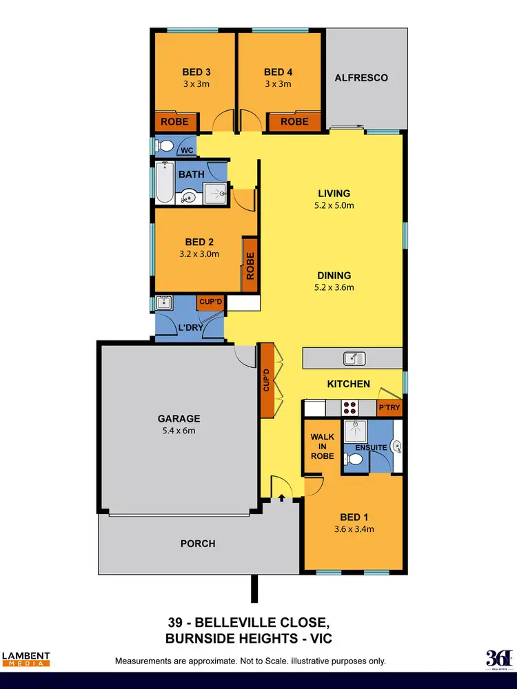 Floorplan of Homely house listing, 39 BELLEVILLE CLOSE, Burnside Heights VIC 3023
