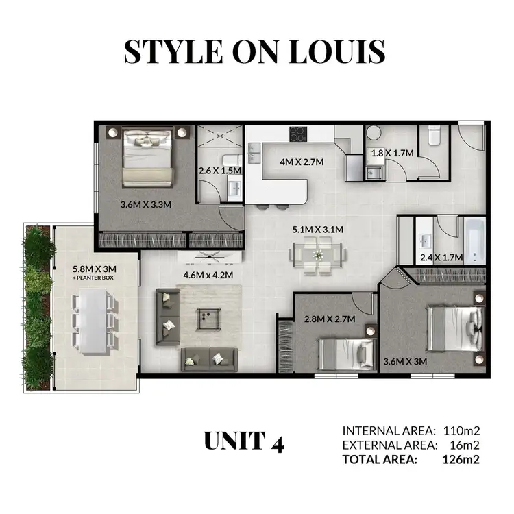 Floorplan of Homely unit listing, 4/12 Louis Street, Redcliffe QLD 4020