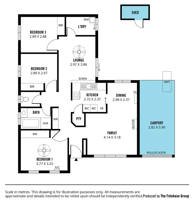 Floorplan of Homely unit listing, 2/1 Grantham Road, Somerton Park SA 5044