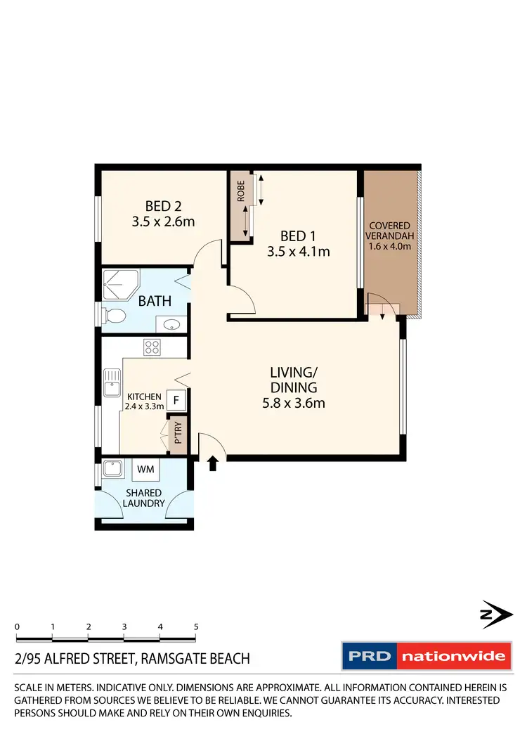 Floorplan of Homely unit listing, 2/95 Alfred Street, Ramsgate Beach NSW 2217