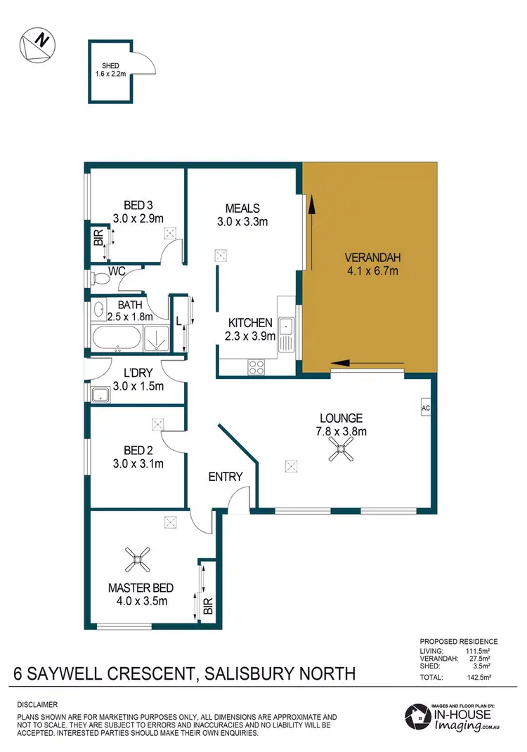 Floorplan of Homely house listing, 6 Saywell Crescent, Salisbury North SA 5108