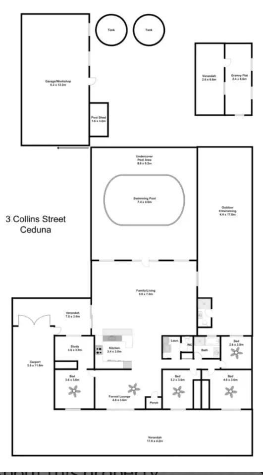 Floorplan of Homely house listing, 3 Collins Street, Ceduna SA 5690