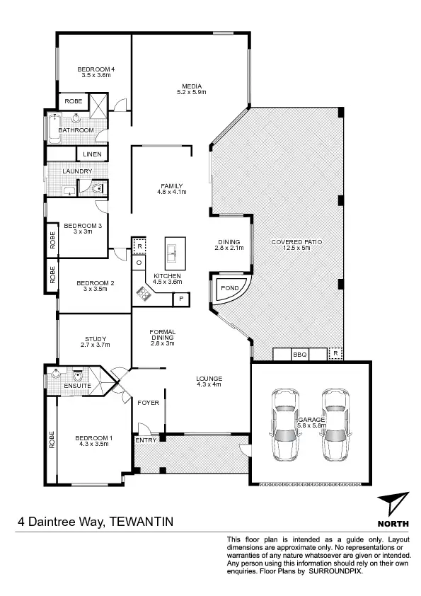 Floorplan of Homely house listing, 4 Daintree Way, Tewantin QLD 4565