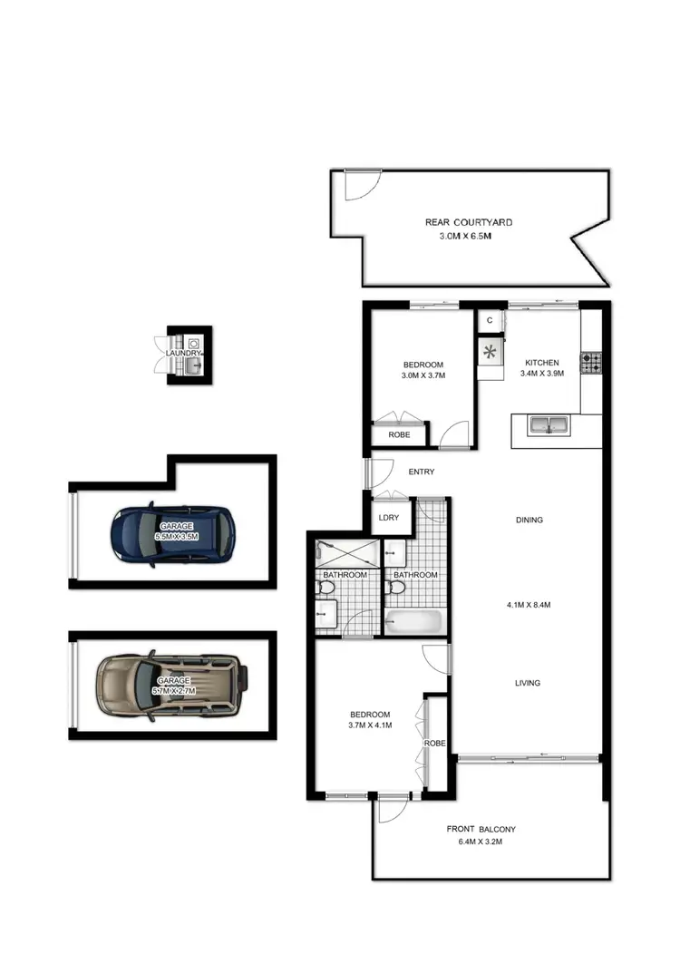 Floorplan of Homely unit listing, 2/36-38 Goorawahl Avenue, La Perouse NSW 2036