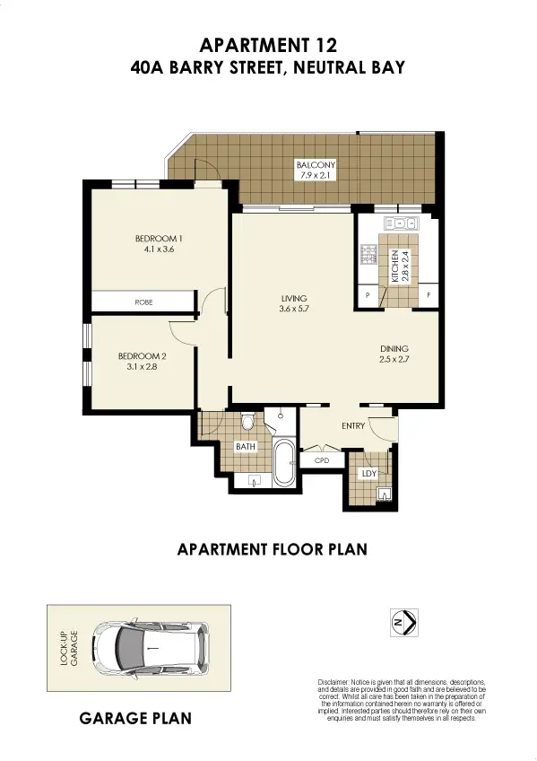 Floorplan of Homely apartment listing, 12/40a Barry Street, Neutral Bay NSW 2089