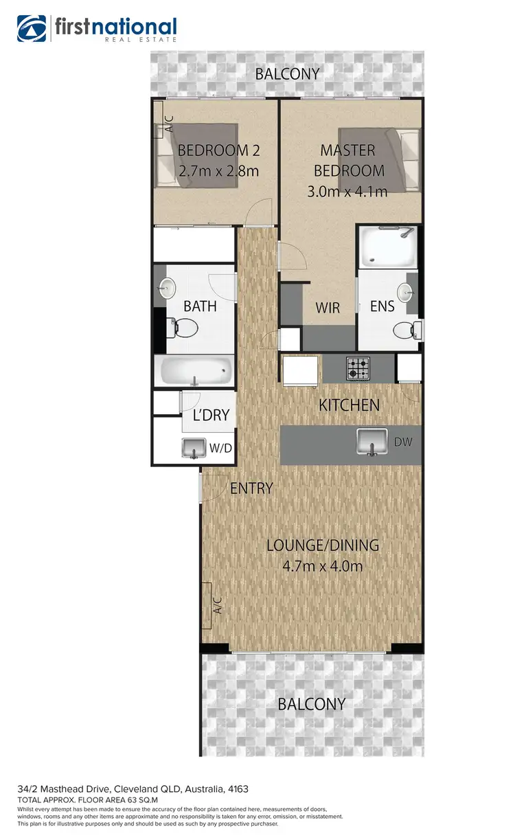 Floorplan of Homely unit listing, 34/2 Masthead Drive, Cleveland QLD 4163