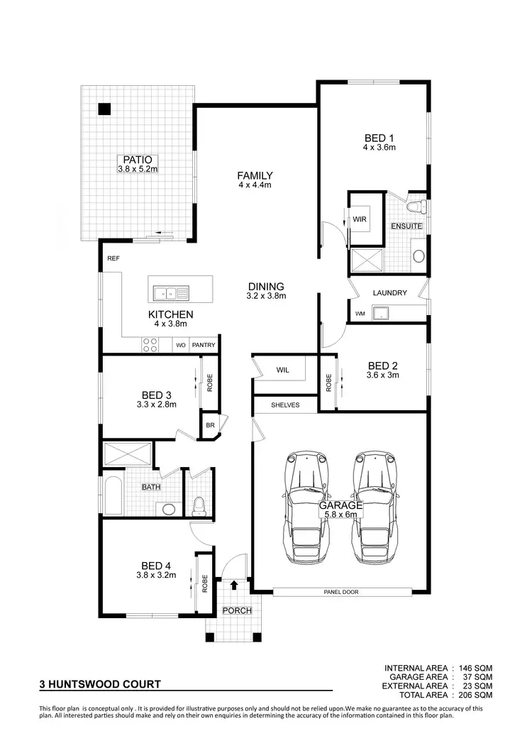 Floorplan of Homely house listing, 3 Huntswood Court, Kirwan QLD 4817