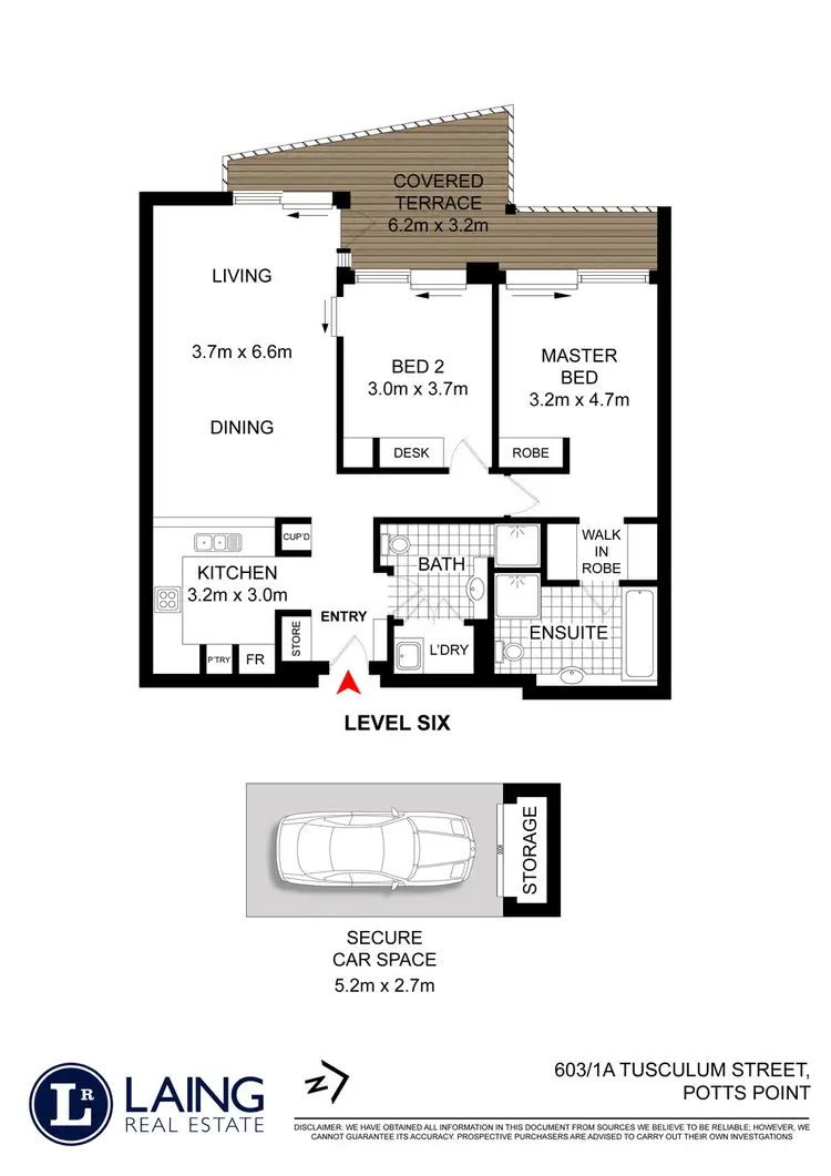 Floorplan of Homely apartment listing, 603/1A Tusculum Street, Potts Point NSW 2011