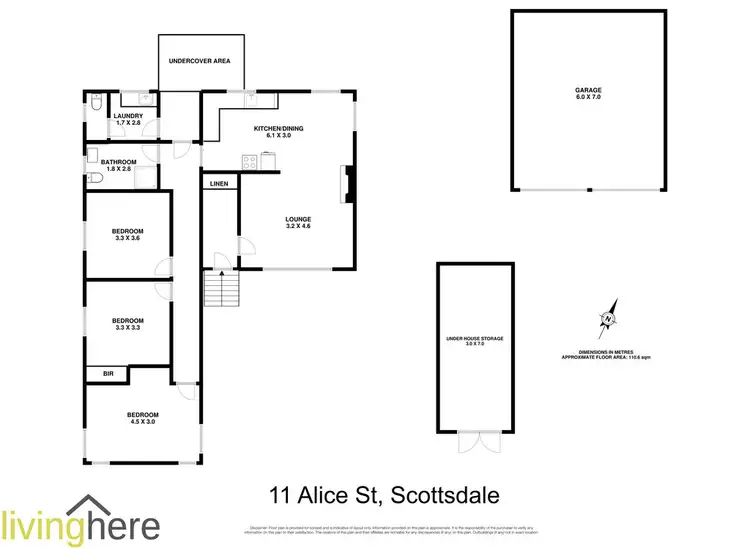 Floorplan of Homely house listing, 11 Alice Street, Scottsdale TAS 7260