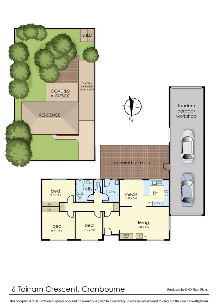 Floorplan of Homely house listing, 6 Toirram Crescent, Cranbourne VIC 3977
