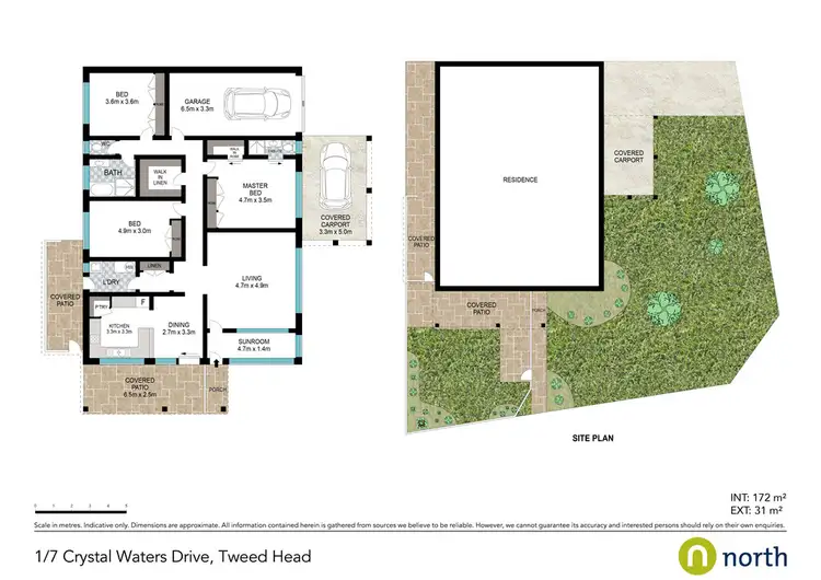 Floorplan of Homely semi-detached listing, 1/7 Crystal Waters Drive, Tweed Heads NSW 2485