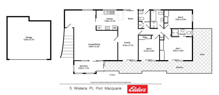 Floorplan of Homely house listing, 5 Wisteria Place, Port Macquarie NSW 2444