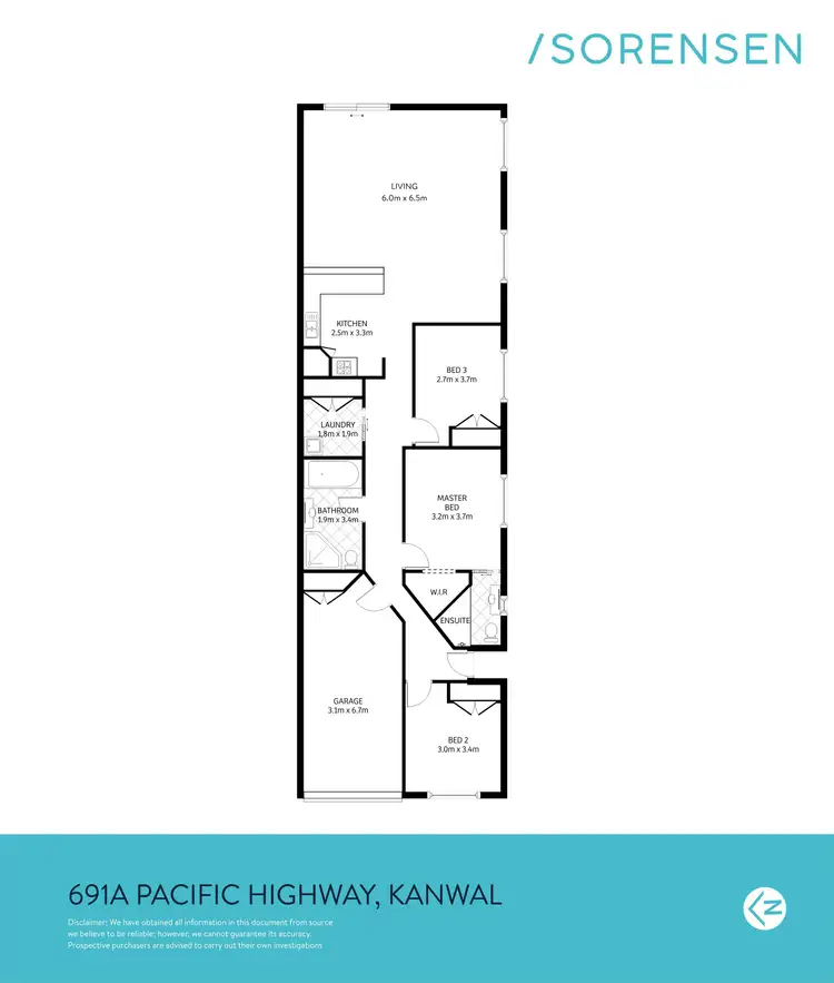 Floorplan of Homely semi-detached listing, 691a Pacific Highway, Kanwal NSW 2259