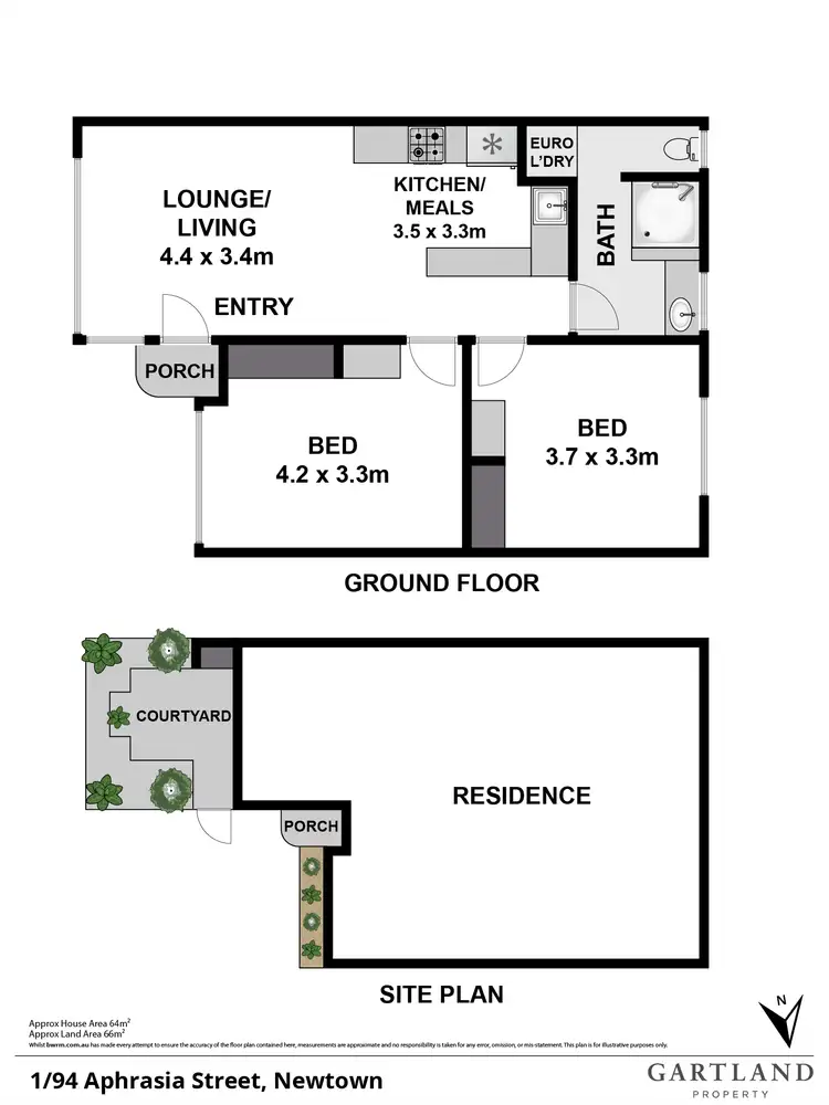 Floorplan of Homely unit listing, 1/94 Aphrasia Street, Newtown VIC 3220