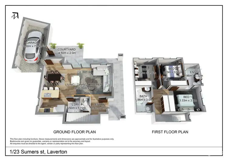 Floorplan of Homely townhouse listing, 1/23 Sumers Street, Laverton VIC 3028