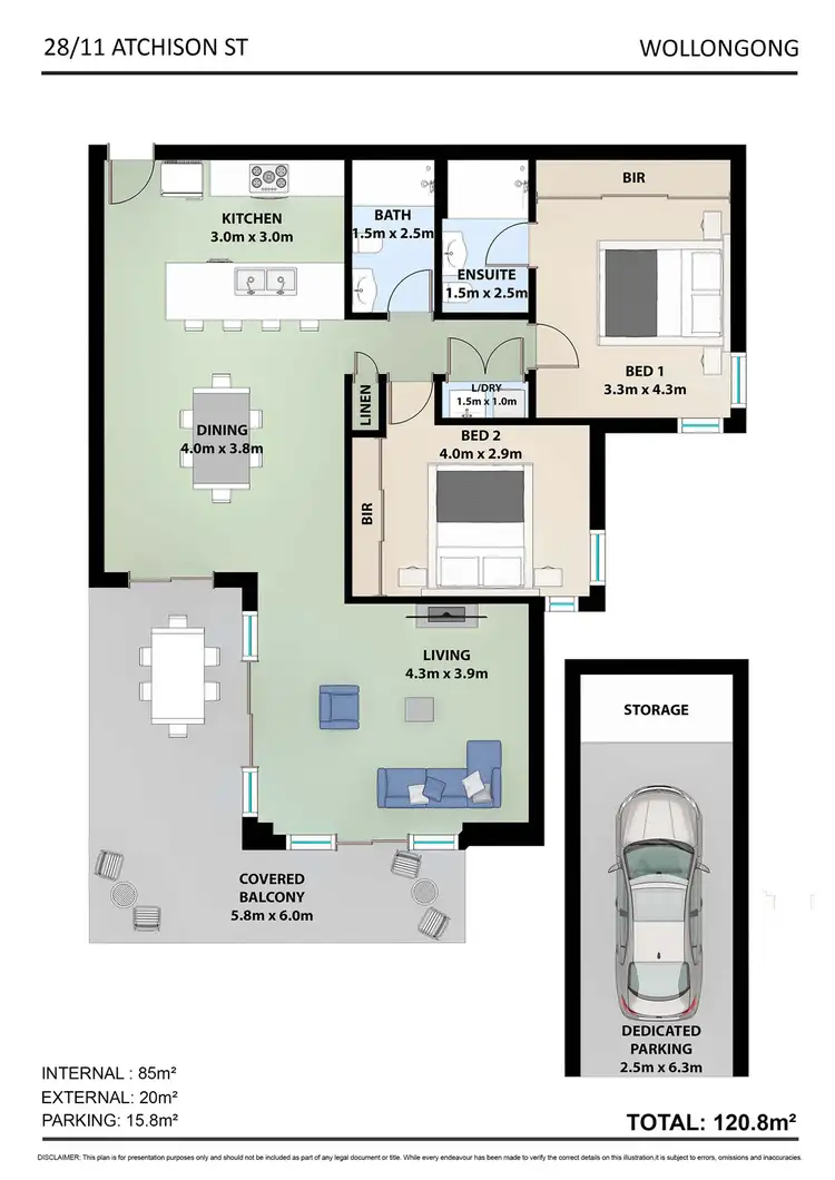 Floorplan of Homely apartment listing, 28/11 Atchison Street, Wollongong NSW 2500