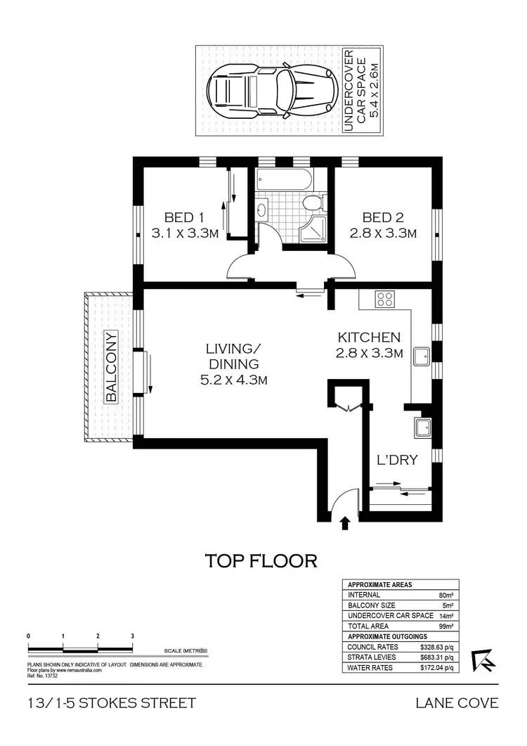 Floorplan of Homely apartment listing, 13/1-5 Stokes Street, Lane Cove NSW 2066